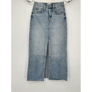 Pistola New Size M  $148 Alice High Rise Denim Midi Skirt Jean Cotton Slit